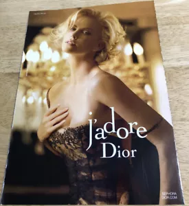 2010 CHARLIZE THERON Jadore Dior con striscia profumata mai aperta - rivista pubblicità 2 lati - Foto 1 di 2
