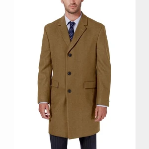 NWT Nautica Mens Size 42 SHORT 42S Classic-Fit Batten Wool Blend Overcoat NEW - Picture 1 of 4