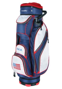 Powerbilt TPS 5400 14-Way USA Flag Golf Club Cart Bag - RED, WHITE & BLUE - Picture 1 of 6