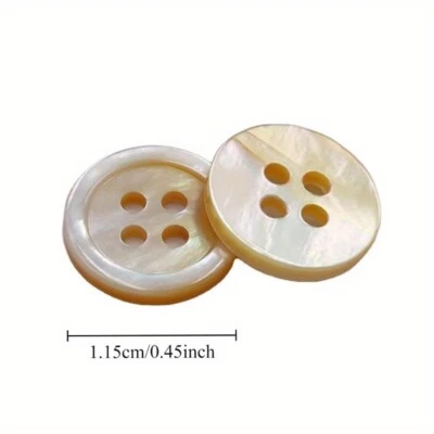 10pcs 1-1.25cm Natural Shell 4-hole Flat Button Garment DIY Shirt Clothes Sewing - Image 1 of 4