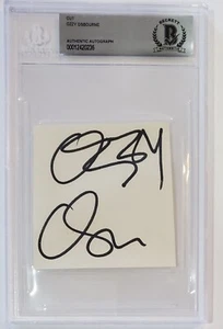 OZZY OSBOURNE signierter Schnitt Auto BAS Beckett Plattenautogramm BGS Musiker - Bild 1 von 2