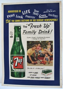 Cartel de hoja publicitaria vintage 7 Up Fresh Up distribuidor de soda pop próxima promoción - Imagen 1 de 1