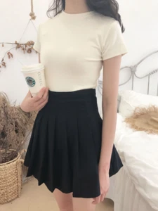 Top donna estivo puro cotone spazzolato basic versatile maglietta manica corta - Foto 1 di 18