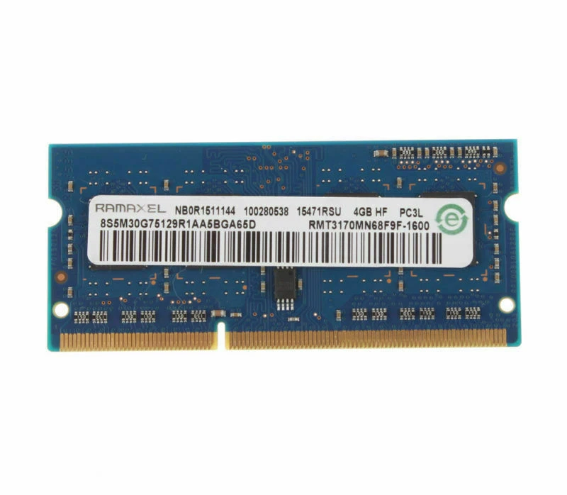 DDR3 4GB RAM RAMAXEL 204Pin Laptop SODIMM 1.35V PC3L-12800S 1RX8 MHz Memory 1600 - Image 1 of 4