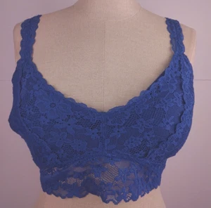 No Boundaries RN 52469 Blue Lace Pullover Wireless Bralette Bra Size L      (50) - Picture 1 of 16