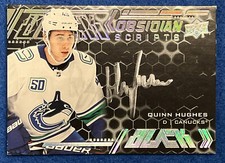 2021-22 SPx 2020-21 Update UD Black Obsidian Script Quinn Hughes #OS-QH Auto