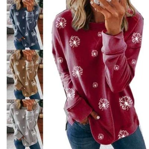 Maglione top casual sciolto manica lunga blusa felpa donna tarassaco - Foto 1 di 25