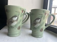 Perfect Set Of 4 Pfaltzgraff  Chickadee Bird  Mug Winterwood/Christmas