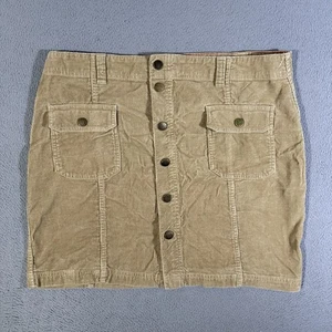 Tommy Hilfiger Women’s Corduroy Button Skirt Size 14 Brown Classic Y2K Preppy - Picture 1 of 7