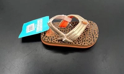 Reef Little Ahi CJ2039 Thong Sandals Girls US 5 Wild Gold Ankle Strap Flip Flops - Image 1 of 4