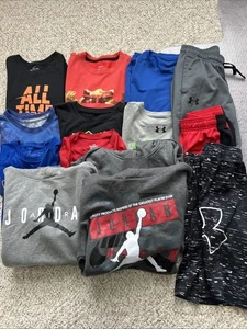 Nike/ Under ARMOUR / Jordan Clothing Lot Of Boys Clothes Size M Qty 14 PCs - Picture 1 of 15