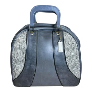 Vintage Galaxie 300 Bowling Bag — 2-Tone Gray, Metal Cradle, Zipper Closure - Picture 1 of 9