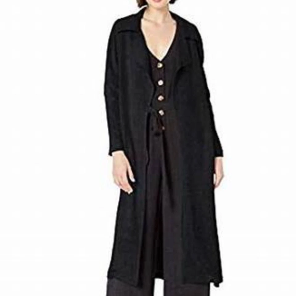 Chaqueta plumero Rachel Pally mezcla lino negro talla pequeña Foto 1 de 4