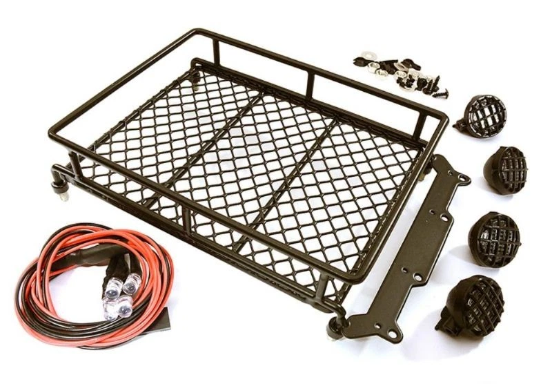 Integy C28779 1/10 Metal Luggage Tray w 4 LED Spot Light -Wraith - Image 1 of 1