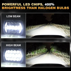 5x7" 7x6" LED Headlight Hi/Lo Sealed Beam DRL For Jeep Wrangler YJ Cherokee XJ - Picture 1 of 11