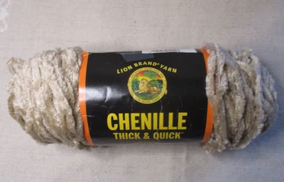 Lion Brand Chenille Thick & Quick, Champagne, 100 yds, 91% Acrylic, 9% Rayon - Image 1 of 4