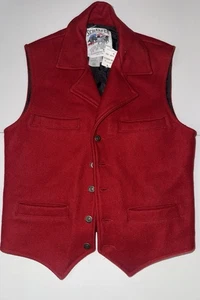 Schaefer Outfitter Vest Wool Jacket Medium Silver Anniversary Waist Coat Red - Picture 1 of 6