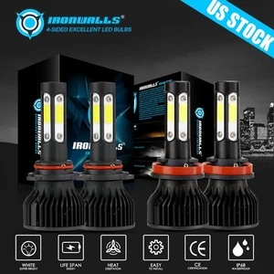 9005 H11 LED Headlight Combo Kit for Chevy Silverado 1500 2500 3500 HD 2007-2018 - Picture 1 of 12