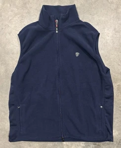 Polo Ralph Lauren Performance Gilet Uomo XL Pile Full Zip Blu Navy - Foto 1 di 7