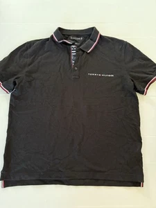 Tommy Hilfiger Mens Slim Fit Polo Shirt Collard Short Sleeve Black Size XXXL 3XL - Picture 1 of 10