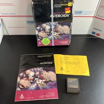 Asteroids Atari 400/800/XL/XE Cartridge Large Box w/Manual CXL4013 - Image 1 of 4
