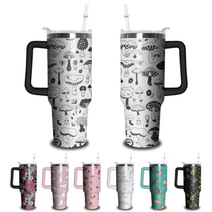 40oz Mushroom Tumbler with Handle and Straw, Gothic Stainless Steel Insulated... - Picture 1 of 7