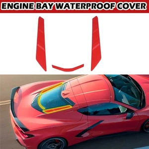 Rear Dry Bay Vent Blocks Cover 3PCS For Corvette C8 Coupe Models 2020-2025 Red - Picture 1 of 16