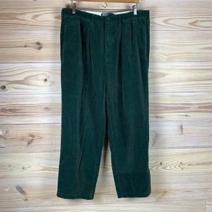 Vintage Polo Ralph Lauren Cordhose Herren 38/32 Grün Weite Wale Plissee Andrew - Bild 1 von 13