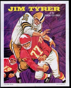 Póster de fútbol americano Topps 1970 insertado #4 - Jim Tyrer de los Kansas City Chiefs - Imagen 1 de 2