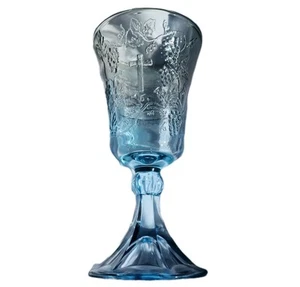 Vintage Tiara Indiana Glass Ice Blue Last Supper 7" Wine Chalice Goblet SKU G110 - Bild 1 von 12