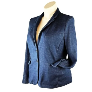 Women's XL Old Navy Short Jacket Pocketed Dark Blue Collared Two-Button Coat - Picture 1 of 7