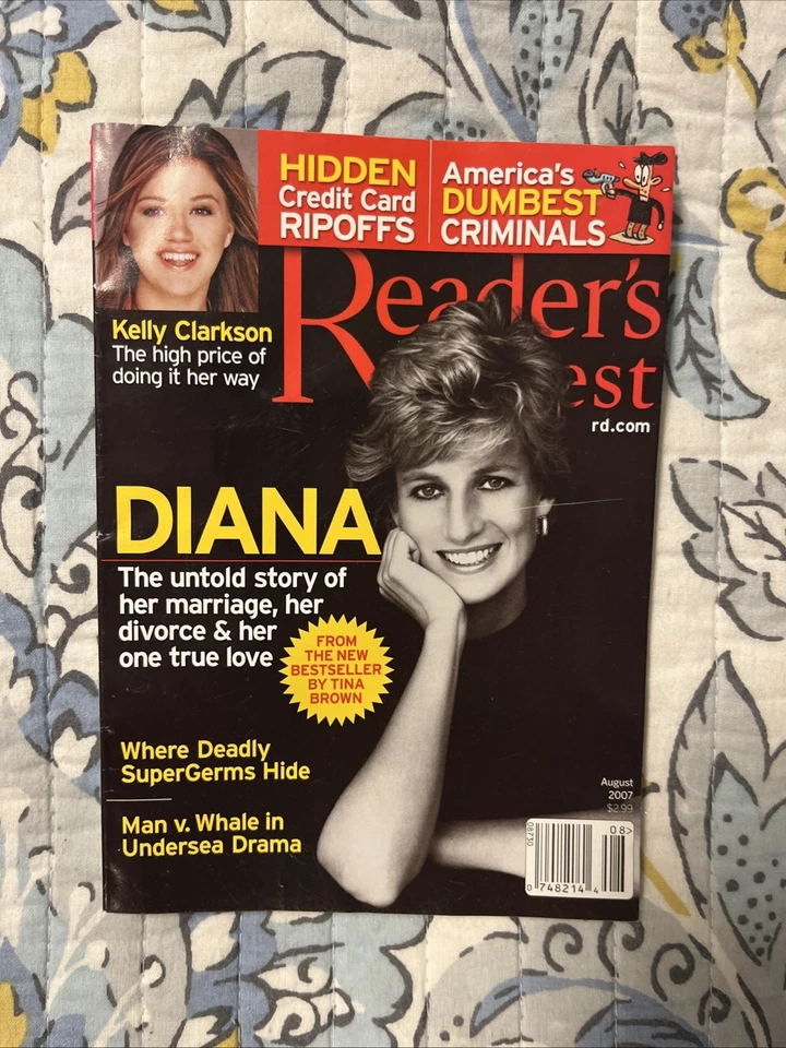 Readers Digest Magazine Princess Diana August 2007 Untold Story, Kelly Clarkson - Imagem 1 de 3