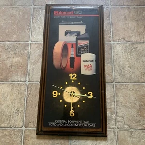 Oldtimer Motorcraft Ford Uhr schwer zu finden Beschreibung lesen Holz - Bild 1 von 10