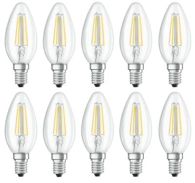 10er Osram LED E14 B35 Kerze Filament Klar 2,5W = 25W Birne 250lm Warmweiß 2700K - Bild 1 von 4