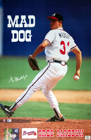 Greg Maddux MAD DOG Atlanta Braves 1993 MLB Marketcom SI 23x35 Wall POSTER Cover