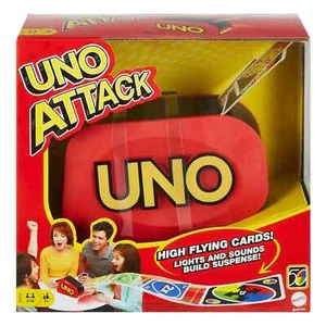 UNO Attack Kartenspiel für Familienabend mit Kartenwerfer mit Licht Sound - Bild 1 von 6