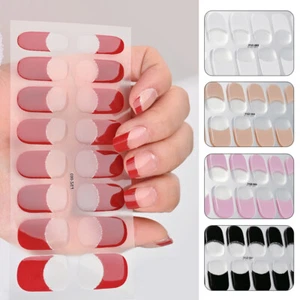 Sequins Semi-cured UV Gel Nail Art Stickers Gel Nail Strips Press On Nail Decal. - Picture 1 of 27