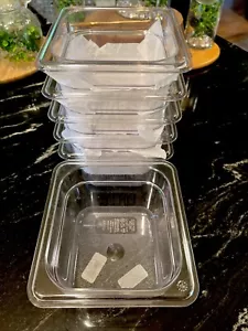 6 Pack 1/6 Size 4" Deep PC Food Pan Commercial Storage Prep Pans - Picture 1 of 7