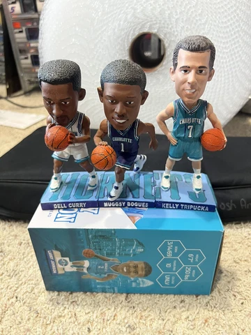 Charlotte Hornets Bobblehead Set Dell Curry Muggsy Bogues Kelly Tripuka Cover