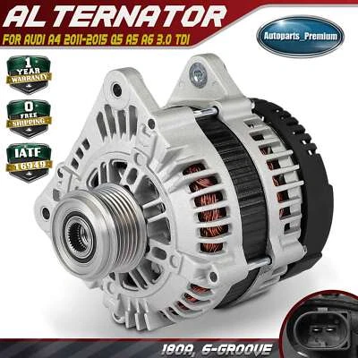 Alternator for Audi A4 2011-2015 Q5 A5 A6 3.0 TDi 180A 12V Clockwise 6-Groove - Image 1 of 4