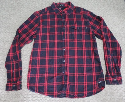 Alpinestars Black Red Plaid Lightweight Flannel Cotton LS Button-Up Shirt Medium - Image 1 of 4
