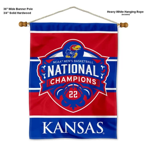University of Kansas Basketball National Champions Wall Hanging Banner Cover