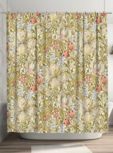 William Morris Shower Curtain Set. 12 Hooks, Bath Curtains Waterproof Polyester - Picture 1 of 5