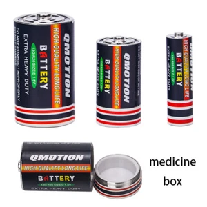 5PC Plastic Battery Shaped Storage Box Washable Strong Sealed Medicine Container - Picture 1 of 10