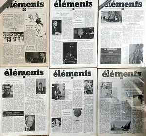 ELÉMENTS POUR LA CIVILISATION EUROPÉENNE / RIVISTA 15 NUMERI DAL 1975 AL 1985 - Foto 1 di 3