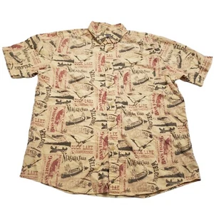 Woolrich Men's Duck Lake Niagara Falls Camp Shirt size L Button Up Short Sleeve - Picture 1 of 12