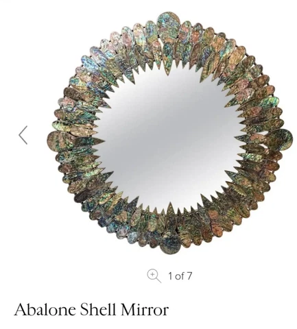 Antique Horchow Abalone shell mirror Cover