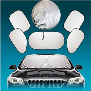 6x Foldable Sun Shade Truck Car Window Windshield Visor Block Cover UV Protect - Picture 1 of 12