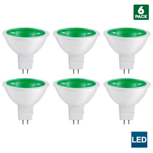 Sunlite MR16 Green LED Bulb, 12 Volt, 3W, GU5.3 Base, 25W Equivalent (6 Pack) - Picture 1 of 3