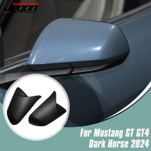 Matte Carbon Side Mirror Cap Cover For Ford Mustang Dark Horse GT Ecoboost 2024+ - Picture 1 of 13